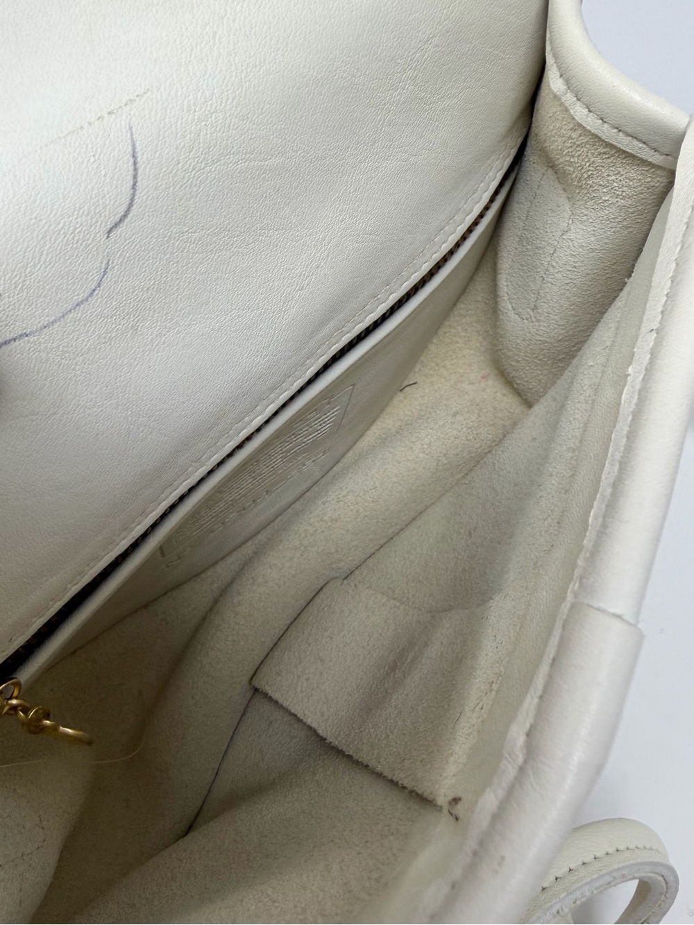 Vintage Coach Casey Crossbody Bag White Bone Leather 0204-351 - Picture 6 of 11